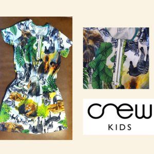Cutest Unique CREW KID New York Store Animal Jungle Print Girls Dress Sz 6X